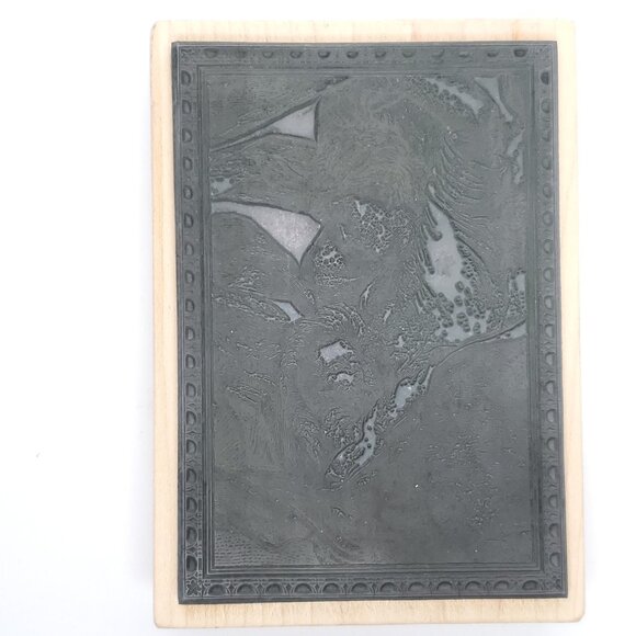 Magenta Rubber Stamp Mother Baby Mary Jesus Birth Christmas - Picture 2 of 2